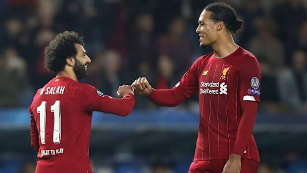 Liverpool's Mohamed Salah and Virgil van Dijk